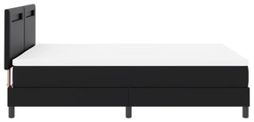 Box spring ágy fekete matraccal 140x200 cm műbőr