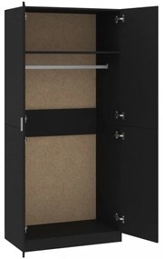fekete szerelt fa ruhásszekrény 90 x 52 x 200 cm
