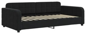 fekete kihúzható bársony heverő matraccal 100 x 200 cm