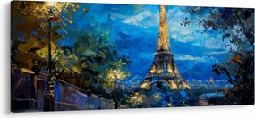 Kép - Olajfestmény az Eiffel-toronyról (120x50 cm)