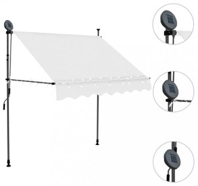krémszínű kézzel kihúzható LED-es napellenző 100 cm