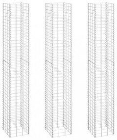 3 db vas gabion magaságyás 30 x 30 x 200 cm