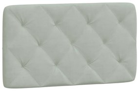 világosszürke bársony ágykeret LED-ekkel matrac nélkül 80 x 200 cm