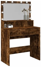 füstös tölgy színű fésülködőasztal LED-del 80 x 41 x 134,5 cm