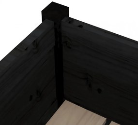2 db fekete tömör fenyőfa kerti virágtartó 31 x 31 x 70 cm
