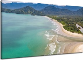 Vászonkép Vízpart Hullámok Hegyek Természet 120x70 cm Ideális ajándék