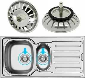 Andrew James Lefolyószűrő 83 mm rozsdamentes acél konyhai és fürdőszobai használatra