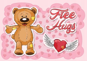 Fotótapéta Maci Free Hugs vinil szív 368x280 gyerekszobába +ragasztó