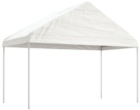 fehér polietilén pavilon tetővel 8,92 x 4,08 x 3,22 m