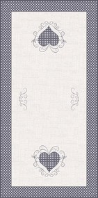 Asztalterítő szív bézs 50x100