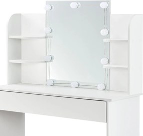 Juskys Bella fésülködőasztal LED világítással - fehér