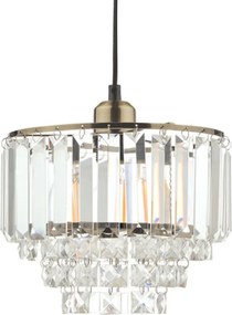 LAURA ASHLEY 3727733-Q VIENNA Kristály Függesztett Lámpa Antik Sárgaréz, Fehér E27 IP20