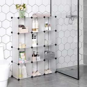 Kocka szekrény, könyvespolc, tároló, fehér