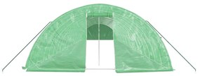 zöld acélvázas melegház 110 m² 22 x 5 x 2,3 m