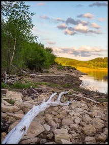 Poszter 60x90 táj tó part víz fa