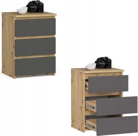 Éjjeliszekrény 40 cm CL3 grafit artisan-grafit éjjeli asztal Akd