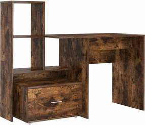 vidaXL Asztal fiókkal Füstölt tölgy 131,5 x 50 x 106,5 cm Faanyag