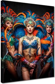 Vászonkép 30x40 Három színes táncosnő Samba karnevál