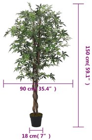 zöld mű juharfa 504 levéllel 150 cm