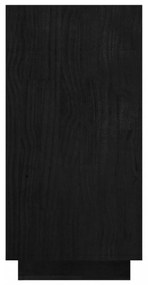 fekete tömör fenyőfa könyvszekrény 80 x 35 x 71 cm