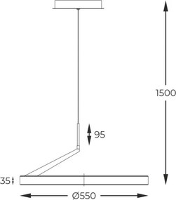 Zuma Line MALU MD3689-1M-3BGT Függőlámpa 1x37W/LED 2700K-6000K 4300lm IP20