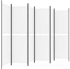 6 paneles fehér szövet térelválasztó 300x180 cm