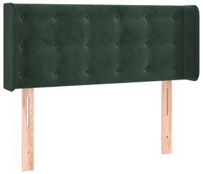 sötétzöld bársony fejtámla szárnyakkal 93x16x78/88 cm