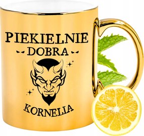 Prémium Arany Csillogó Bögre Kornéliának Ajándék Nyomtatott Fotóval