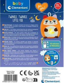 Róka Twinkle Twinkle éjszakai fény és játék Clementoni
