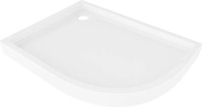 Mexen Flow+ aszimmetrikus félköríves bal oldali zuhanytálca 90 x 80 cm, fehér fényes - 46Q108090LH