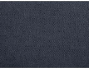 Sötétkék kárpitozott ágyneműtartós-ágytámla nélkül franciaágy ágyráccsal 180x200 cm Inera – Bobochic Paris