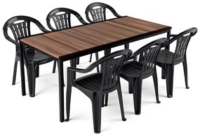 Rowen Large 6+1 kerti bútor garnitúra szett dió-grafit