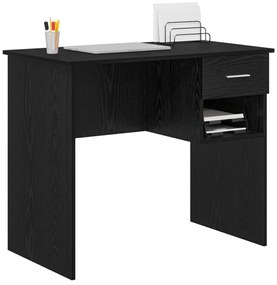 Íróasztal Tárolóval Fekete Tölgy 90x49.5x75 cm Rétegelt fa