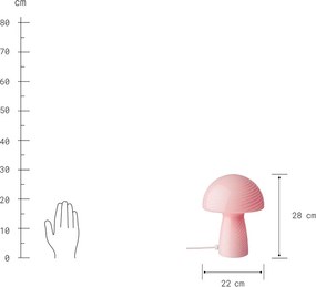 FUNGI TOWN üveg asztali lámpa, rózsaszín