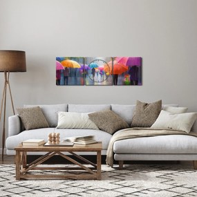 Kép - Esős nap (órával) (90x30 cm)