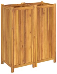 tömör akácfa kerti virágtartó béléssel 84 x 42 x 100 cm