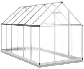 ezüstszínű alumínium melegház alapvázzal 334x169x202 cm