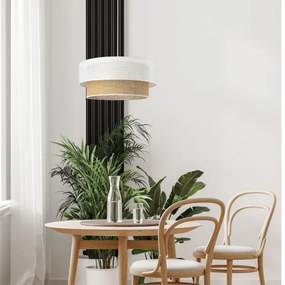 BORHO zsinóros függőlámpa 1xE27/60W/230V fehér/juta