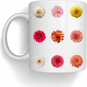 Bögre Fehér Virágmintás Dália 330 ml