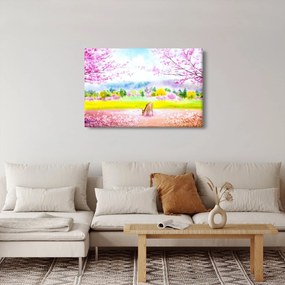 Kép - festett szarvas, akvarell (90x60 cm)