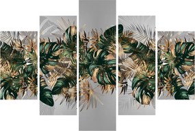 Kép - Gold-green, trópusi levelek (150x105 cm)