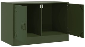 olívazöld acél TV-szekrény 67 x 39 x 44 cm