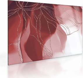 Üveg kép - Piros absztrakt virág N⁰1 (70x50 cm)