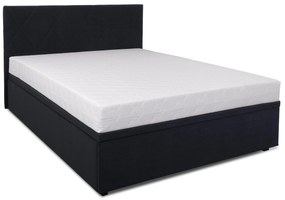 Franciaágy 160 cm Botones (fekete) (ágyráccsal)  (tárolóhellyel). Akció -17%. 1116777