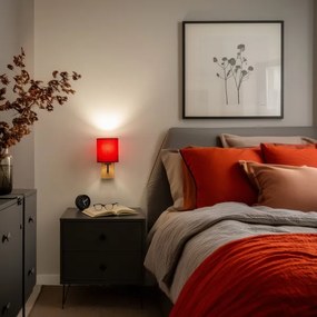 Brilagi - Fali lámpa NUBILA WOOD 1xE27/25W/230V tölgy/Pompeiai piros