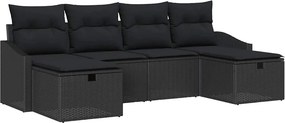 vidaXL Kerti Kanapé Szett párnával tárolóval 6 pcs polirattan