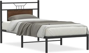 vidaXL barna tölgy színű szerelt fa ágykeret matrac nélkül 90x190 cm