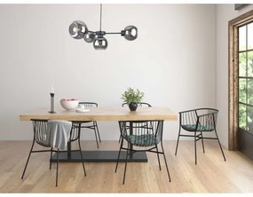 Csillár zsinóron KALIOPE 6xE27/60W/230V fekete/füstös fekete