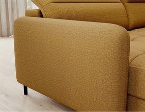 Sárga bársony kinyitható-tárolóhelyes sarokkanapé (jobb oldali-U alakú) Berrto – ELTAP