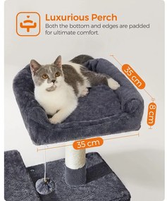 Macska kaparófa, 143 cm magas, többszintes macskatorony, füstszürke | Feandrea